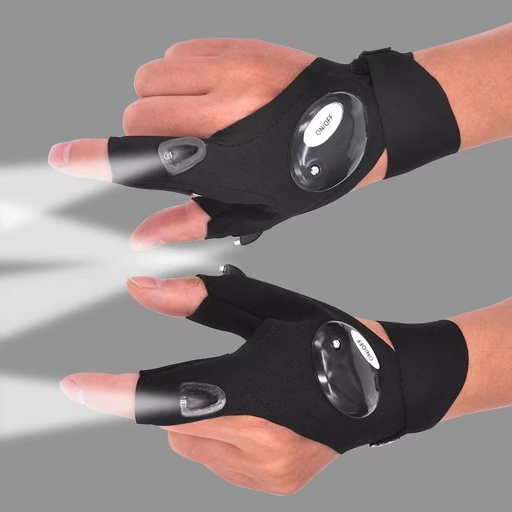 Spearfishing Glove - Fingerloser Handschuh, LED-Taschenlampe, wasserdichte Taschenlampe, Angeln,