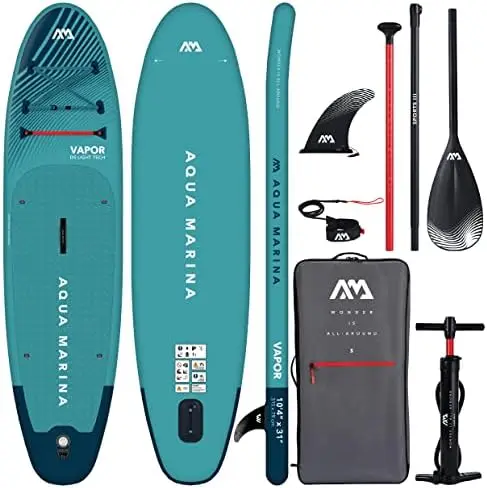 Stand Up Paddle Leash - Aqua SUP aufblasbares Stand-Up-Paddleboard mit Paddel,