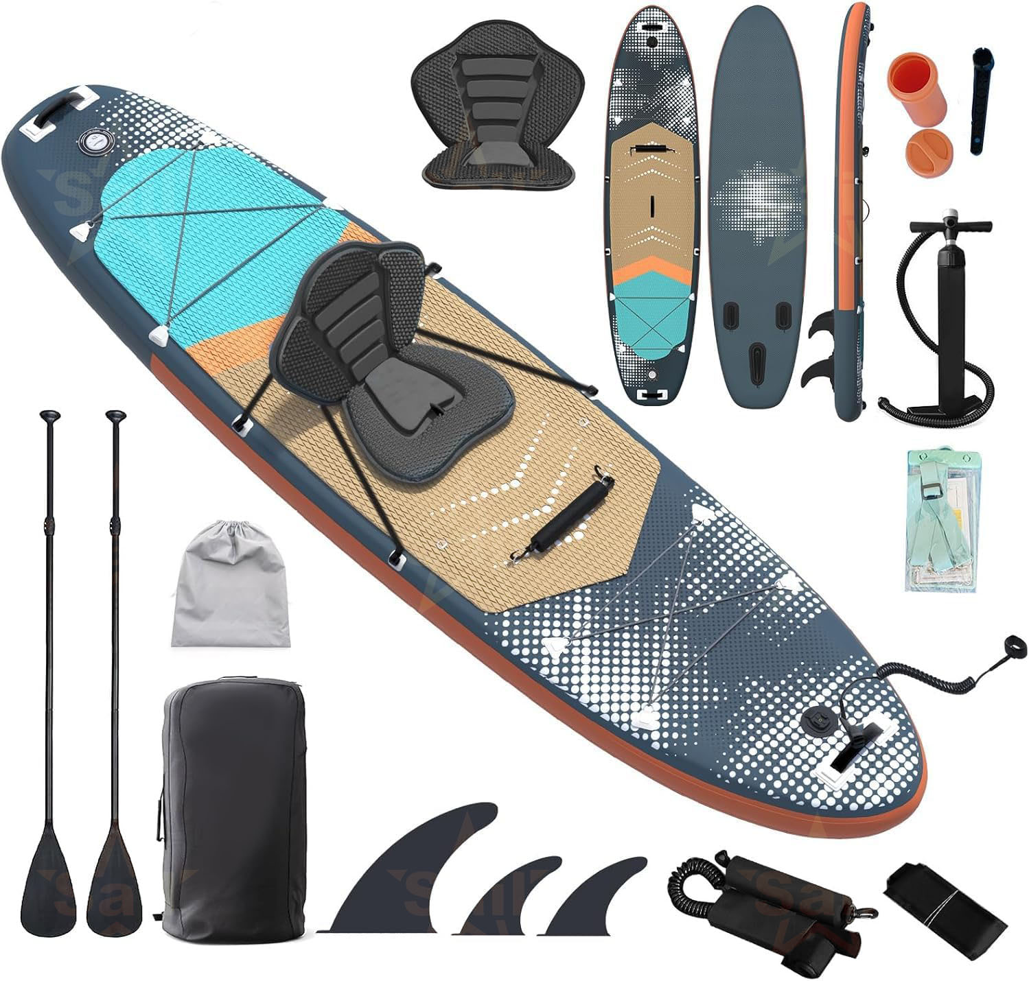 Stand Up Paddle Leash - Multifunktionales aufblasbares Stand-Up-Paddle-Board (SUP) Komplettset mit
