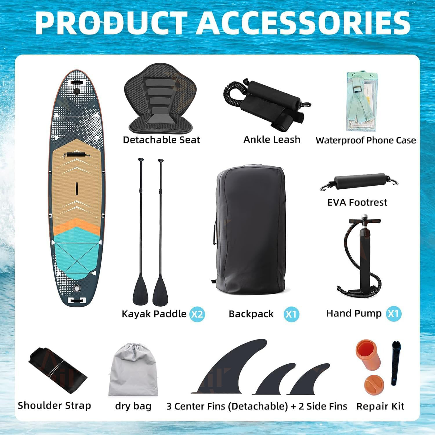 Multifunktionales aufblasbares – Stand Up Paddle Leash Bewertung und Preis