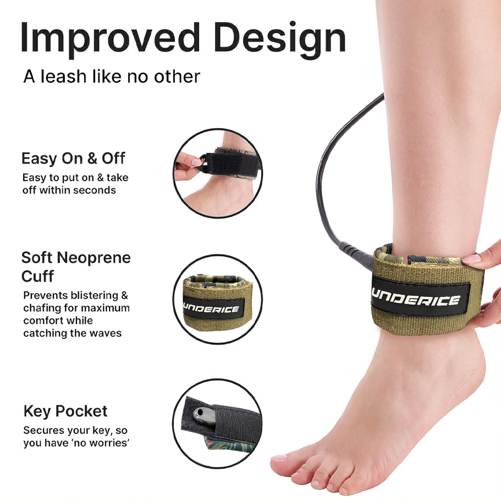 UICE Surfbrett-Leash 6-9ft SUP – Stand Up Paddle Leash Bewertung und Preis